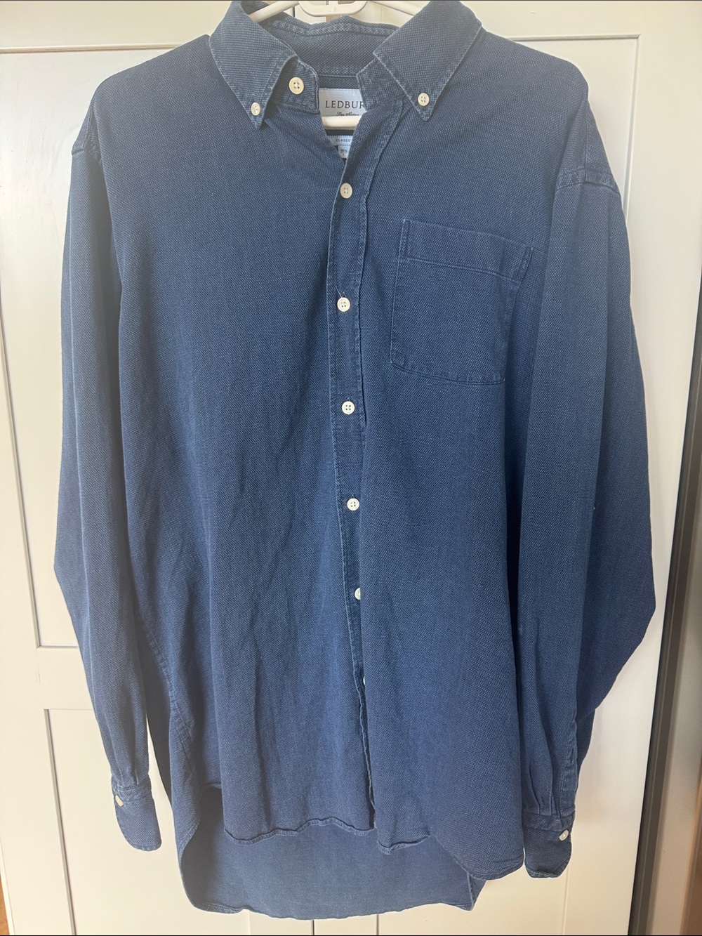 Ledbury Classic Button-Down Shirt in Navy Blue